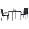 vidaXL Conjunto de Comedor de Jard&iacute;n 3 pcs Negro