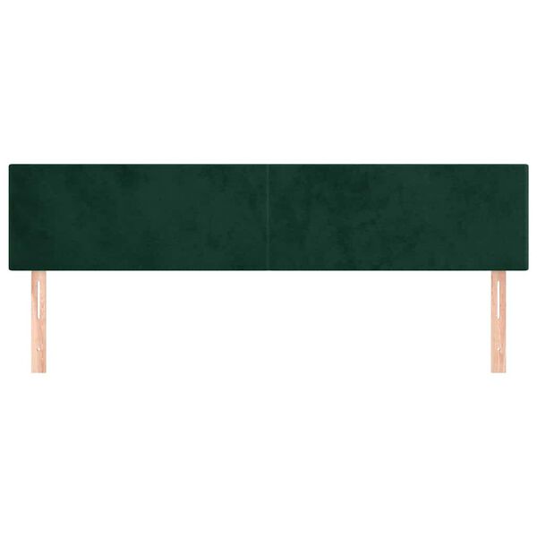 vidaXL Cabeceros 2 unidades de terciopelo verde oscuro 100x5x78/88 cm