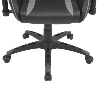 vidaXL Silla de escritorio Racing reclinable de cuero artificial gris