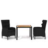 vidaXL Juego de comedor para jard&iacute;n 3 piezas rat&aacute;n sint&eacute;tico negro