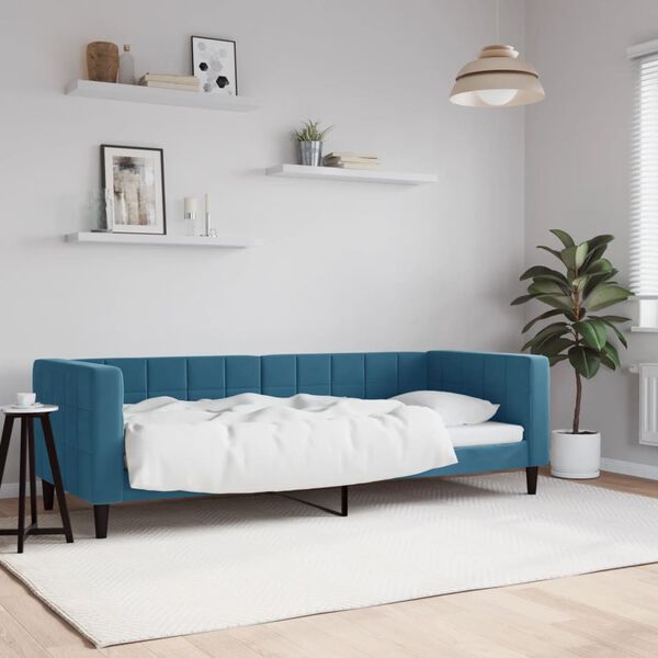 vidaXL Sof&aacute; cama sin colch&oacute;n terciopelo azul 80x200 cm