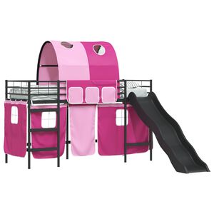 vidaXL Estructura de litera para ni&ntilde;os Negro y Rosa 99,5 x 190 cm