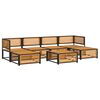 vidaXL Set de sof&aacute;s de jard&iacute;n con cojines 7 pzas madera maciza acacia