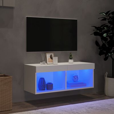 vidaXL Mueble para TV con luces LED blanco 80x30x30 cm