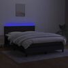 vidaXL Cama box spring con colch&oacute;n y LED tela negro 140x190 cm