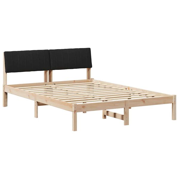 vidaXL Estructura de cama con cabecera Marrón y negro 135 x 190 cm