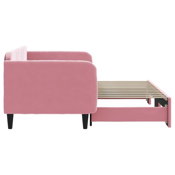 vidaXL Sofá cama nido terciopelo rosa 90x200 cm