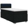 vidaXL Cama box spring con colch&oacute;n con cabecera Negro 90 x 190 cm Tela