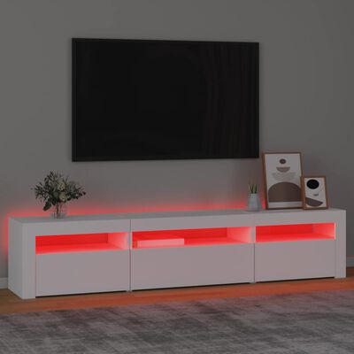 vidaXL Mueble de TV con luces LED blanco 195x35x40 cm