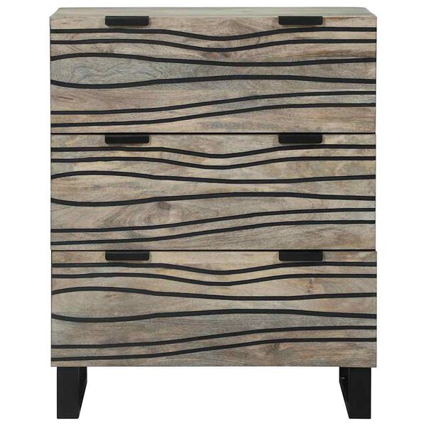 vidaXL Vitrina Blanco 60 x 33.5 x 75 cm Madera maciza de Mango