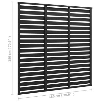 vidaXL Panel de valla de WPC negro 180x180 cm