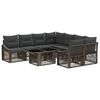 vidaXL Conjunto de sof&aacute;s de jard&iacute;n 9 uds. Gris y Gris Oscuro