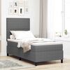 vidaXL Cama tipo Box Spring Gris claro y . 90 x 200 cm Tela de Pana