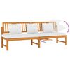 vidaxL Sofá cama con cojín madera maciza acacia crema 200x60x75 cm