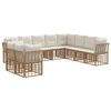 vidaXL Conjunto de sof&aacute;s de exterior Natural Poli&eacute;ster