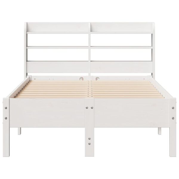vidaXL Estructura de cama sin colch&oacute;n madera de pino blanca 120x200 cm