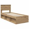 vidaXL Estructura de cama con cabecera Roble Artesanal 75 x 190 cm
