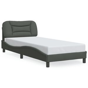 vidaXL Estructura de cama con LED sin colch&oacute;n Hvar gris oscuro 80x200 cm