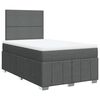 vidaXL Cama box spring con colch&oacute;n tela gris oscuro 120x200 cm