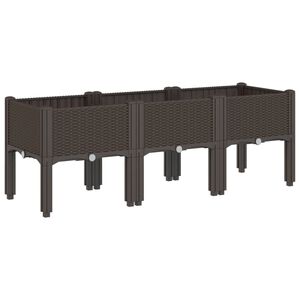 vidaXL Jardinera con patas PP marr&oacute;n 120x40x42 cm