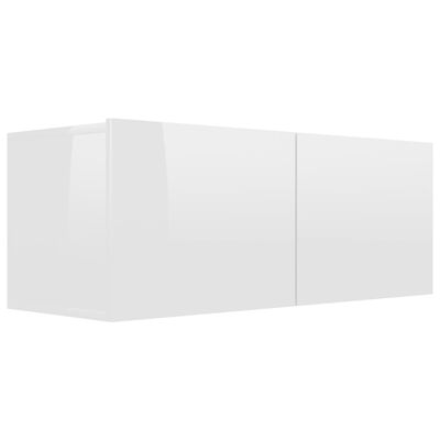 vidaXL Set de muebles de salón 5 pzas madera ingeniería blanco brillo