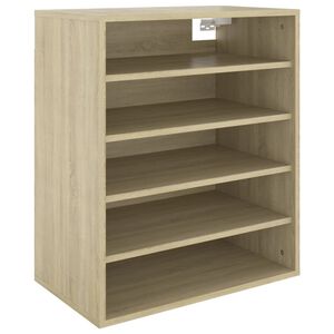 vidaXL Mueble zapatero de madera contrachapada color roble 60x35x70 cm