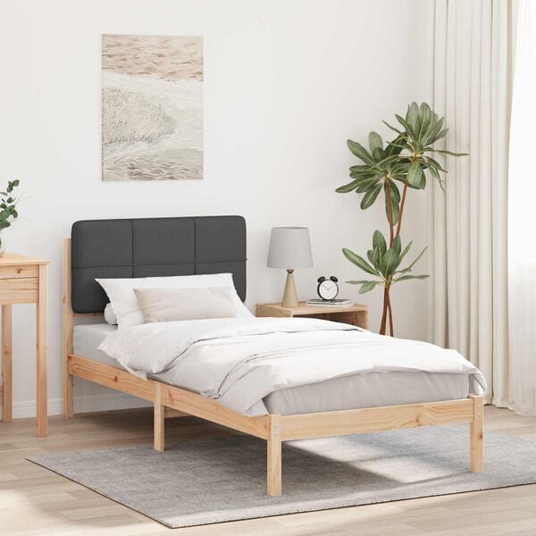 vidaXL Estructura de Cama con Cabecera Tapizada Gris oscuro
