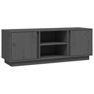 vidaXL Mueble de TV madera maciza de pino gris 110x35x40,5 cm