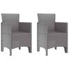 vidaXL Conjunto de Comedor de Jardín 3 pcs Gris Claro Ratan Polt