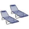 vidaXL Tumbona plegable 2 pcs Azul Marino 182 x 55 x 85.5cm Textileno