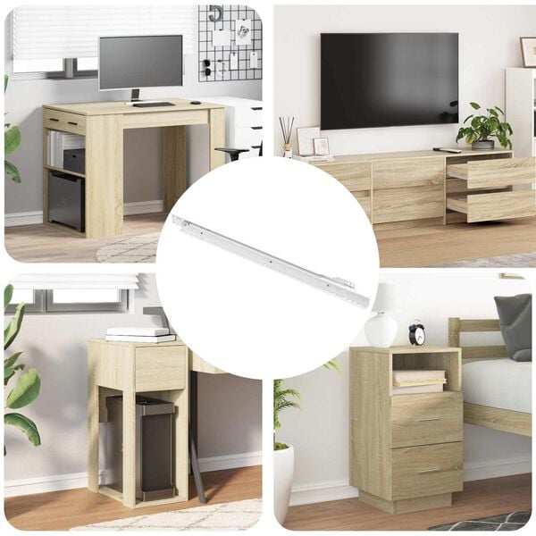 vidaXL Deslizador de caj&oacute;n 12 pcs 450 mm Acero