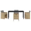 vidaXL Conjunto de Comedor de Jard&iacute;n 5 pcs Beige rat&aacute;n sint&eacute;tico