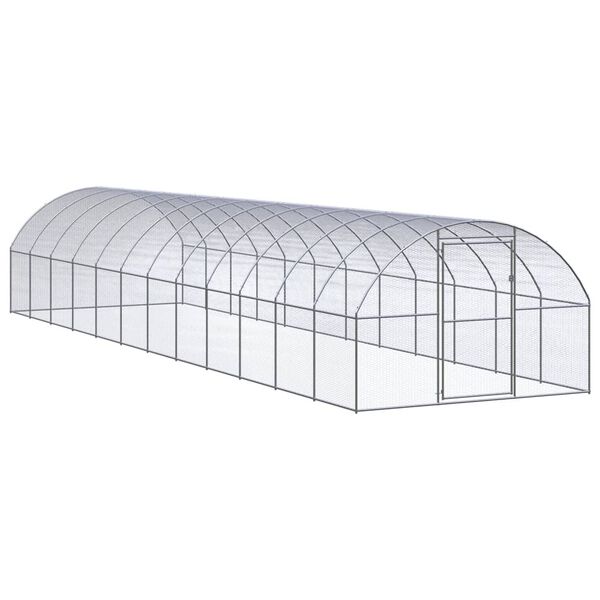 vidaXL Gallinero de exterior de acero galvanizado 3x12x2 m