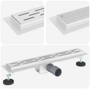 vidaXL Drenaje de ducha con dise&ntilde;o de l&iacute;nea Plateado 50 cm