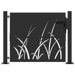 vidaXL Puerta de jard&iacute;n 110 x 105 cm Negro Con cerradura
