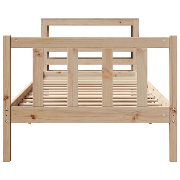 vidaXL Estructura de cama sin colchón madera maciza de pino 90x200 cm