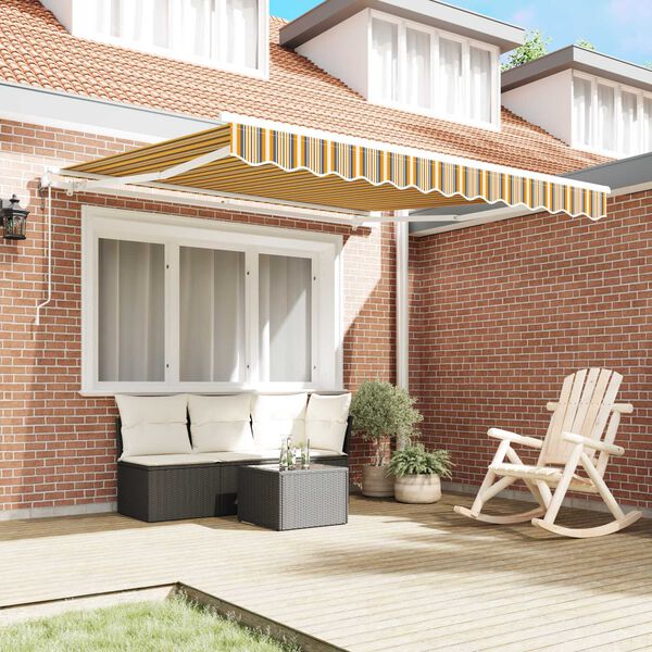 vidaXL Toldo Retr&aacute;ctil Multicolor 350 x 250 cm Tela y acero