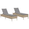 vidaXL Tumbonas con cojines 2 unidades rat&aacute;n sint&eacute;tico beige