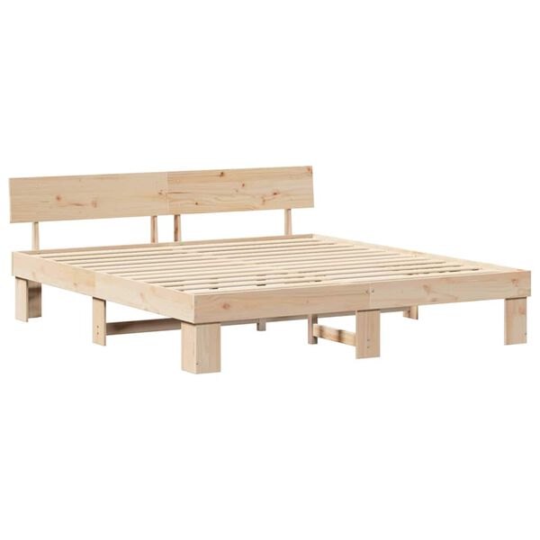 vidaXL Estructura de cama Natural 180 x 200 cm Madera de pino macizo