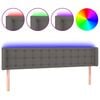 vidaXL Cabecero con LED cuero sint&eacute;tico gris 183x16x78/88 cm