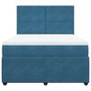 vidaXL Cama box spring con colchón terciopelo azul 140x190 cm