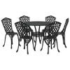 vidaXL Conjunto de Comedor de Jard&iacute;n 7 pcs Negro Aluminio