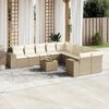 vidaXL Set de sofás de jardín 11pzas con cojines ratán sintético beige