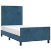 vidaXL Estructura de cama sin colch&oacute;n terciopelo azul oscuro 90x190 cm