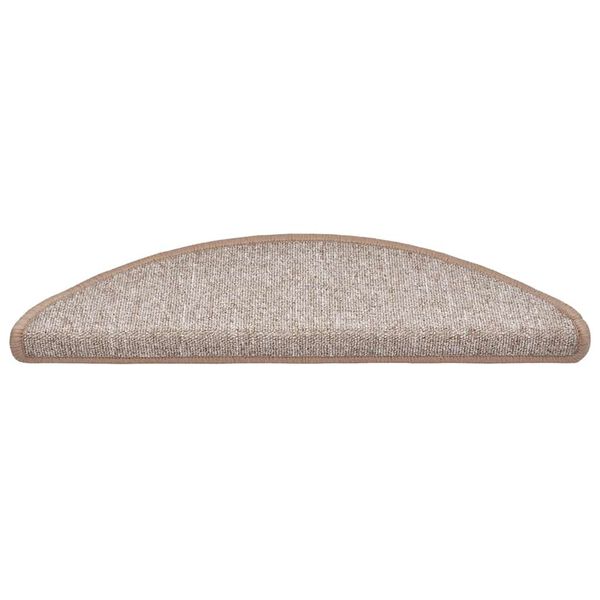 vidaXL Felpudos para escaleras (30 unidades, 56 x 17 x 3 cm, marr&oacute;n claro, semicirculares)
