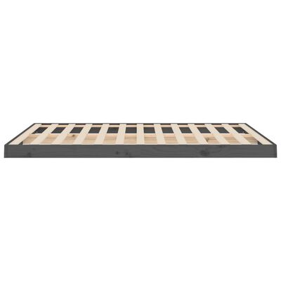 vidaXL Estructura de cama madera maciza de pino gris 135x190 cm
