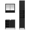 vidaXL Juego de muebles de ba&ntilde;o 3 pcs Roble Negro Madera de ingenier&iacute;a