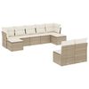 vidaXL Set de sof&aacute;s de jard&iacute;n 9 pzas con cojines rat&aacute;n sint&eacute;tico beige