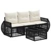 vidaXL Conjunto de sof&aacute;s de jard&iacute;n 4 uds. Negro y Blanco Crema