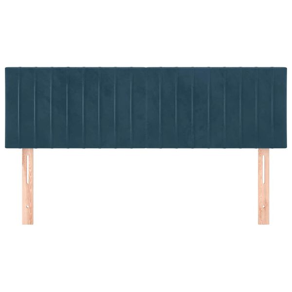 vidaXL Cabeceros 2 unidades terciopelo azul oscuro 72x5x78/88 cm